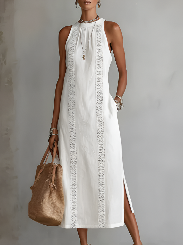Marianne - Mandarin Collar Midi Dress