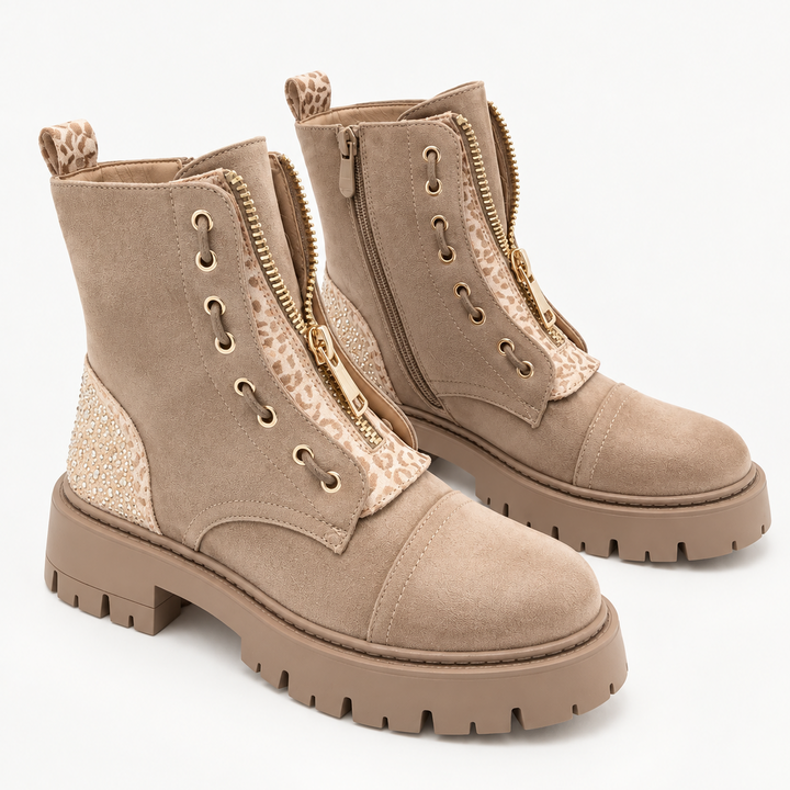 Imani - Lace-Up Ankle Boots with Metal Eyelets