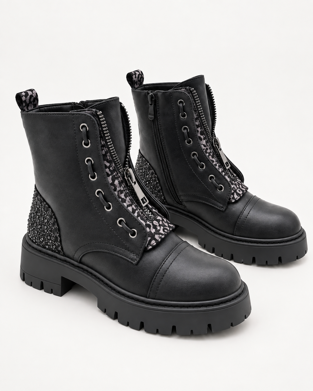 Imani - Lace-Up Ankle Boots with Metal Eyelets