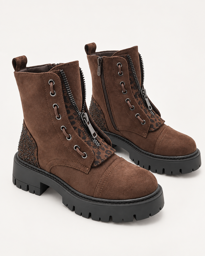 Imani - Lace-Up Ankle Boots with Metal Eyelets