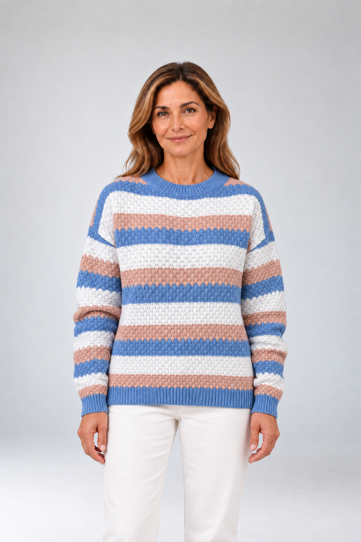 Kristen - Oversized Striped Crewneck