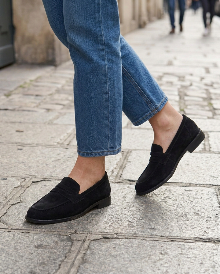 Oaklyn - Suede Penny Loafers