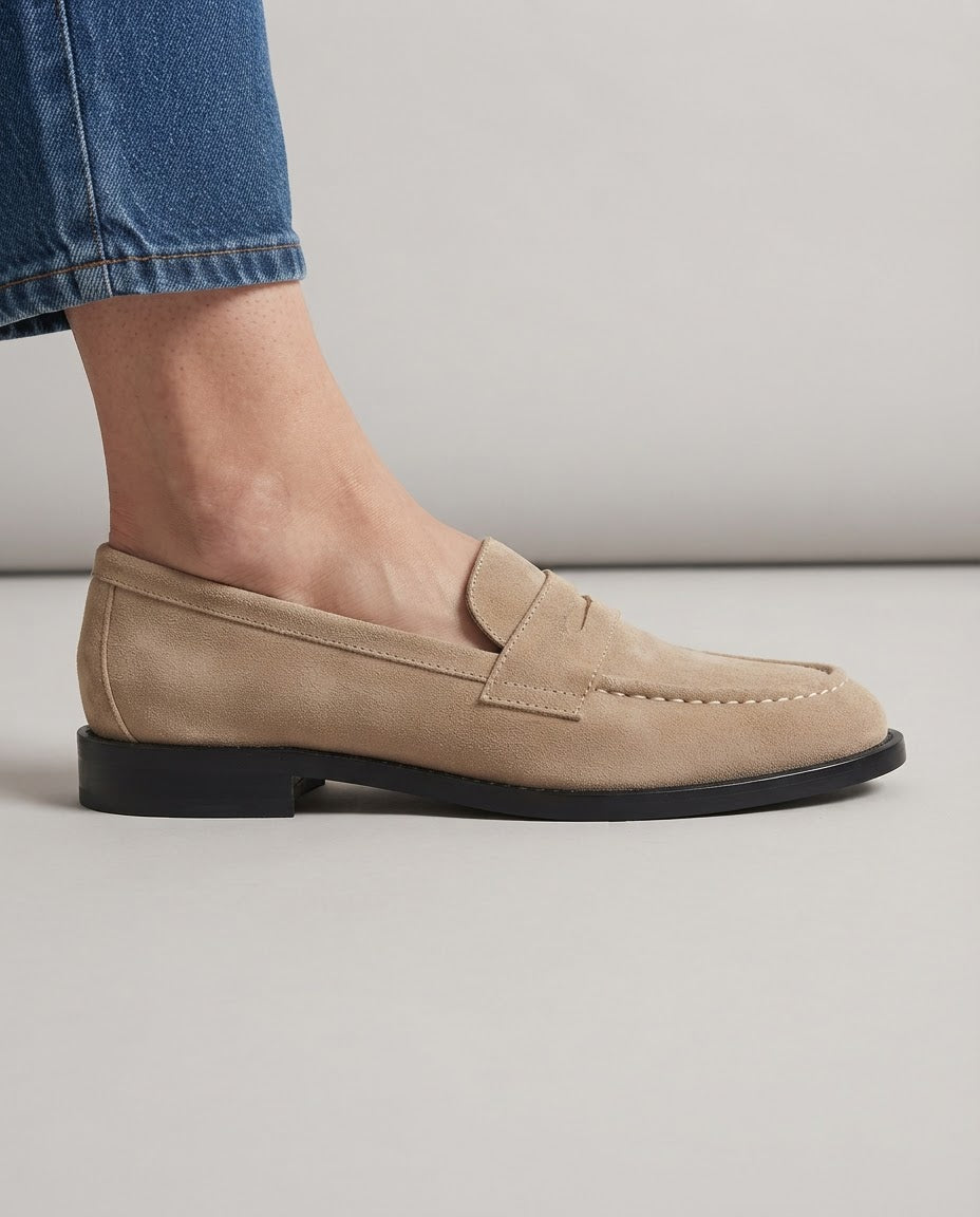 Oaklyn - Suede Penny Loafers