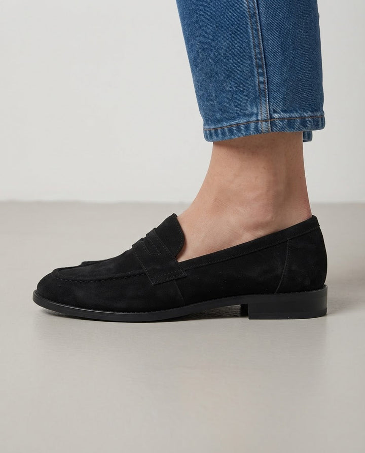 Oaklyn - Suede Penny Loafers