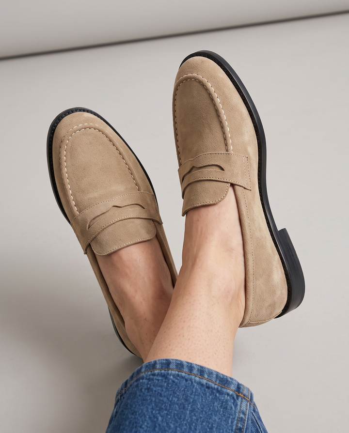 Oaklyn - Suede Penny Loafers