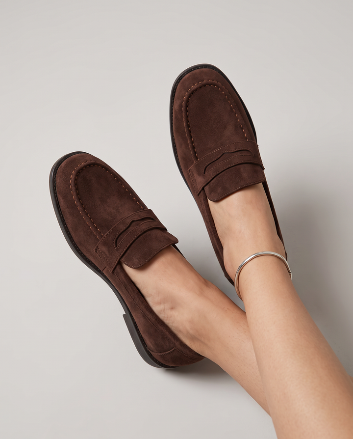Oaklyn - Suede Penny Loafers