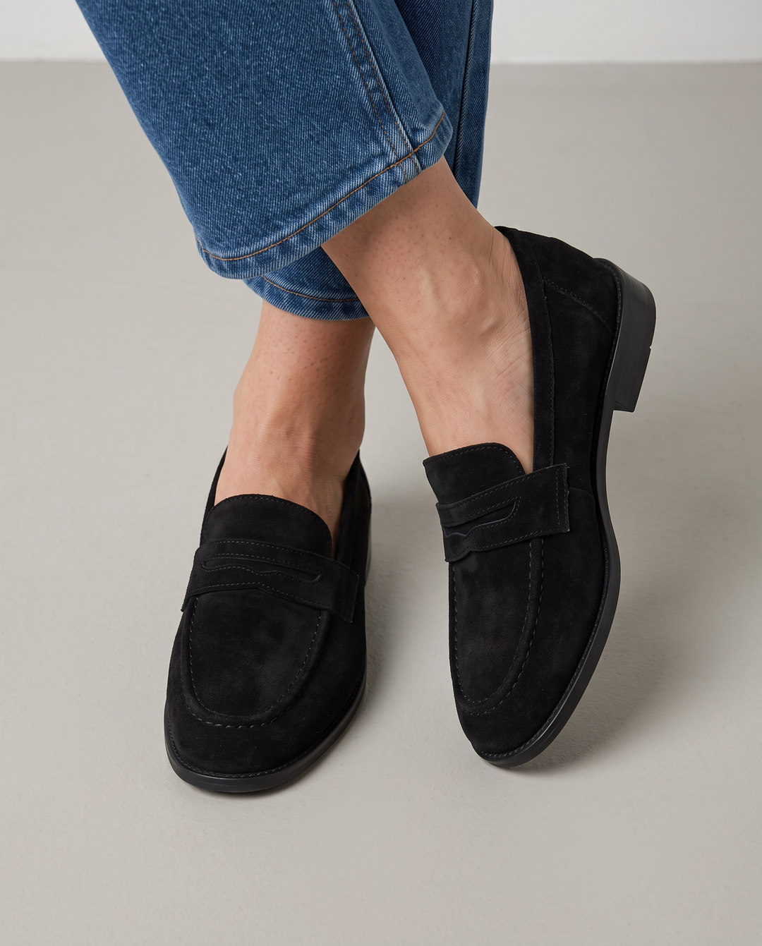 Oaklyn - Suede Penny Loafers