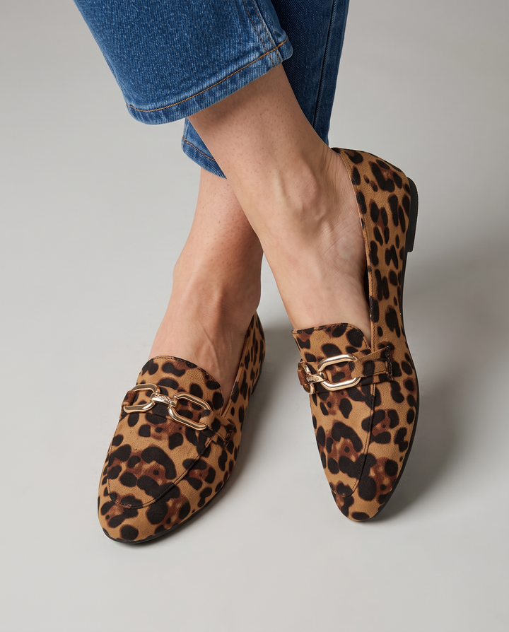 Everly - Leopard Suede Loafers