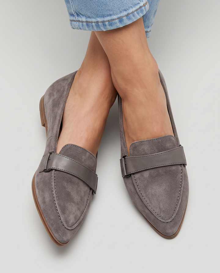 Fallon - Pointed Toe Ankle Strap Loafers
