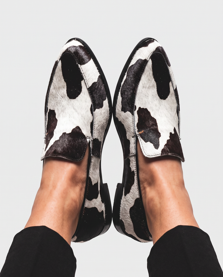 Elowen - Cow Print Loafers
