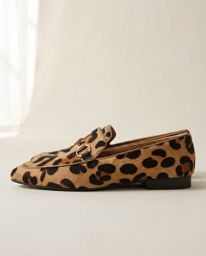 Valeria - Leopard Print Horsebit Loafers