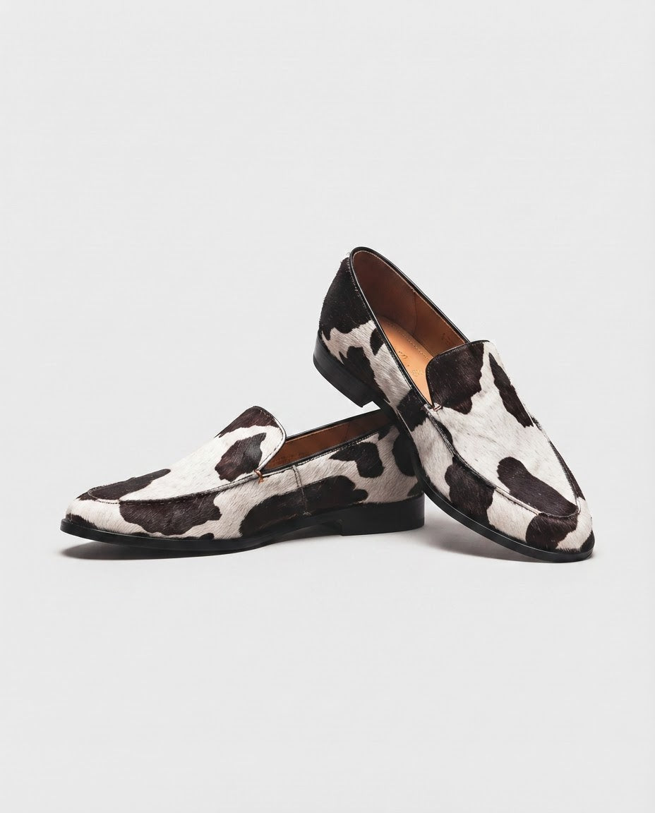 Elowen - Cow Print Loafers