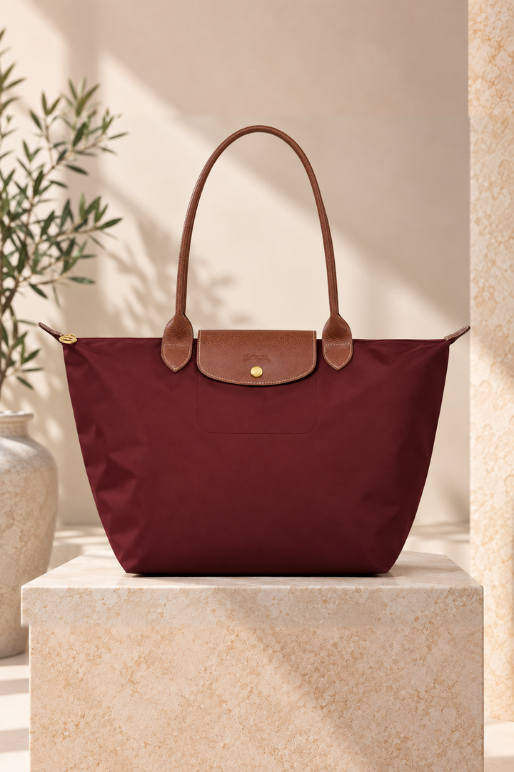 Rue - Burgundy Foldable Tote Bag