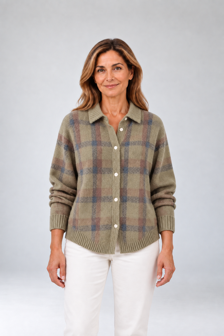 Marlene - Soft Plaid Cardigan