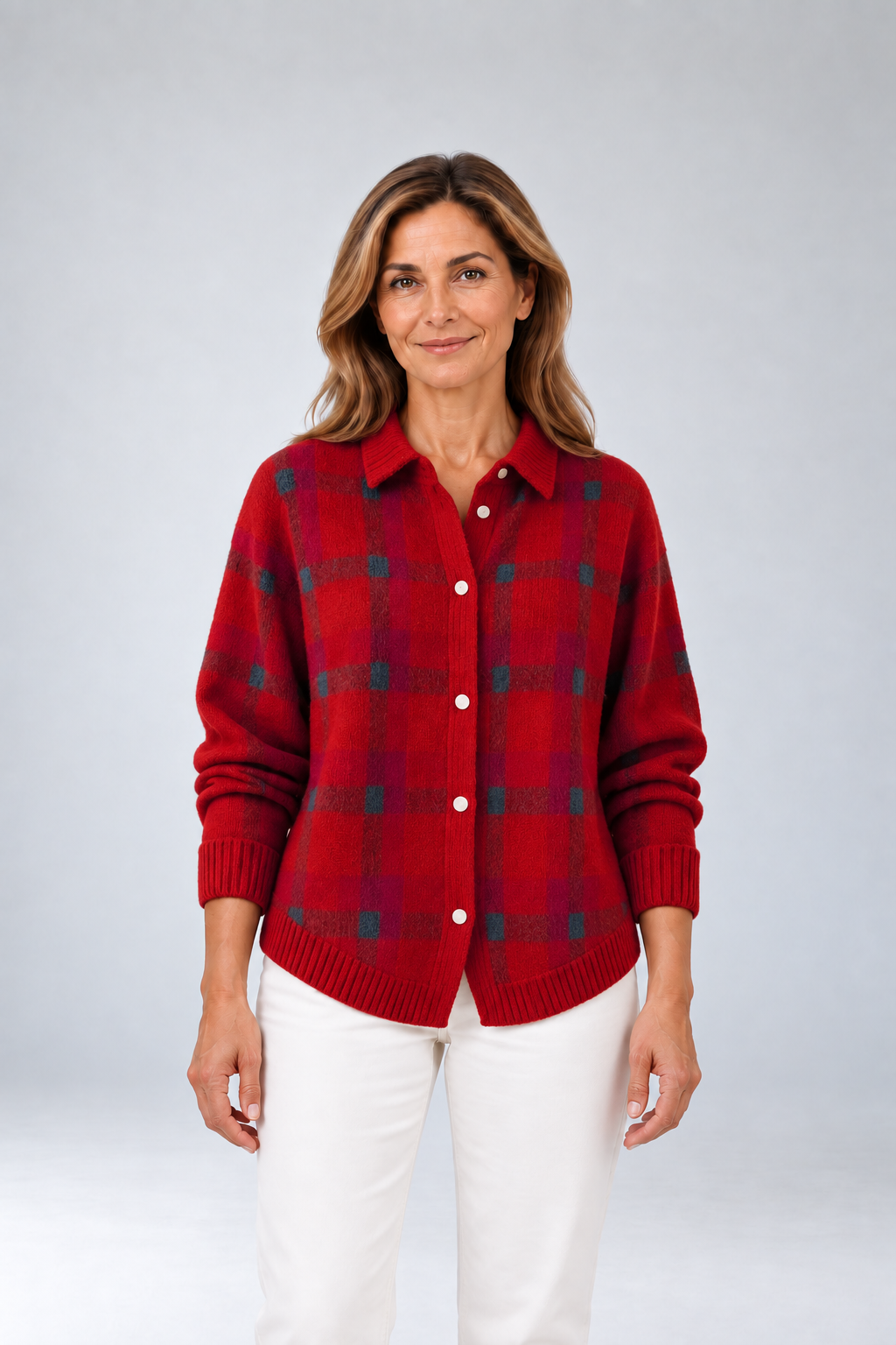 Marlene - Soft Plaid Cardigan