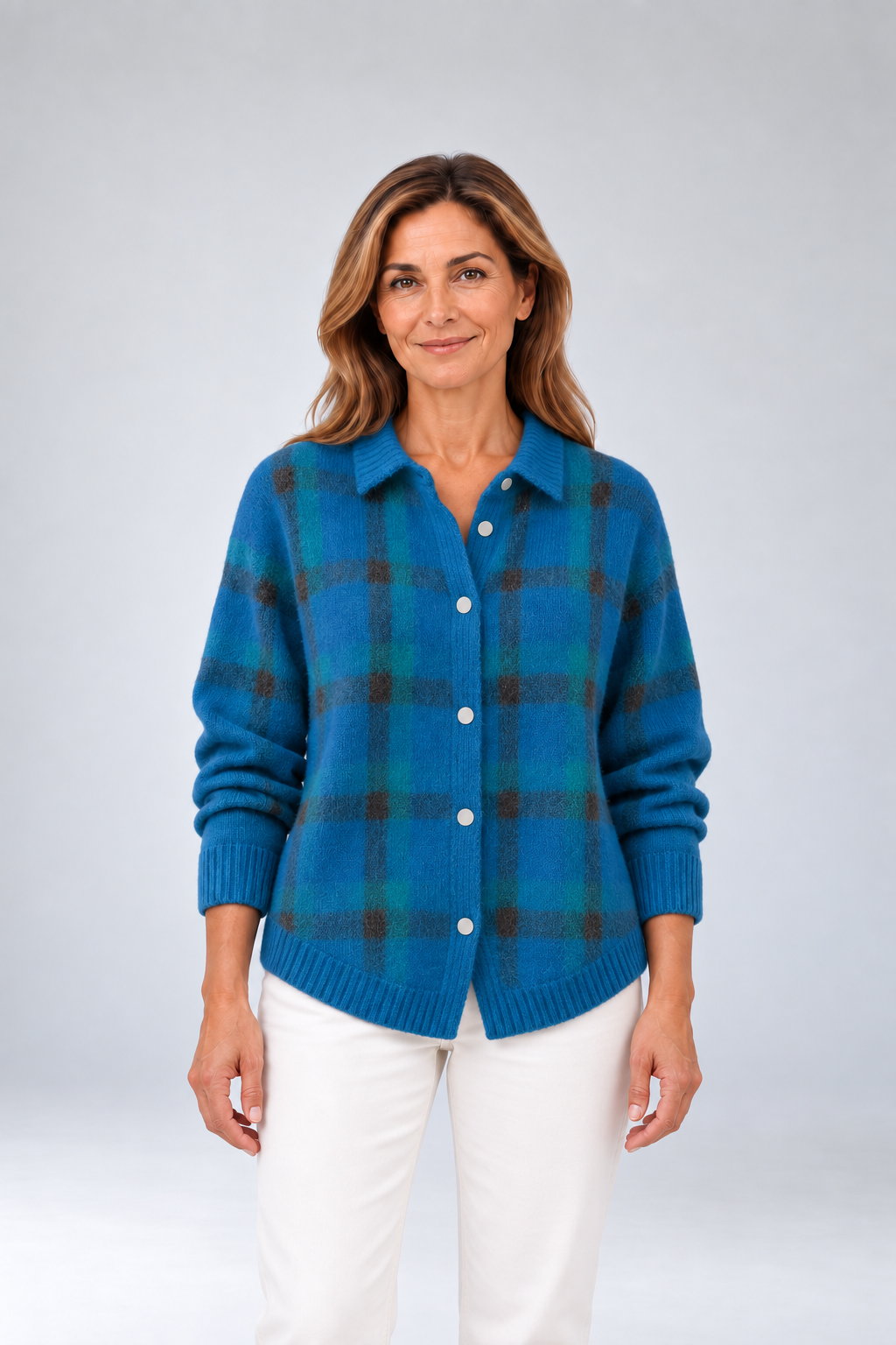 Marlene - Soft Plaid Cardigan