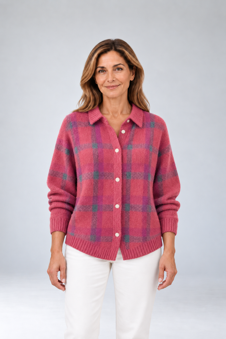 Marlene - Soft Plaid Cardigan