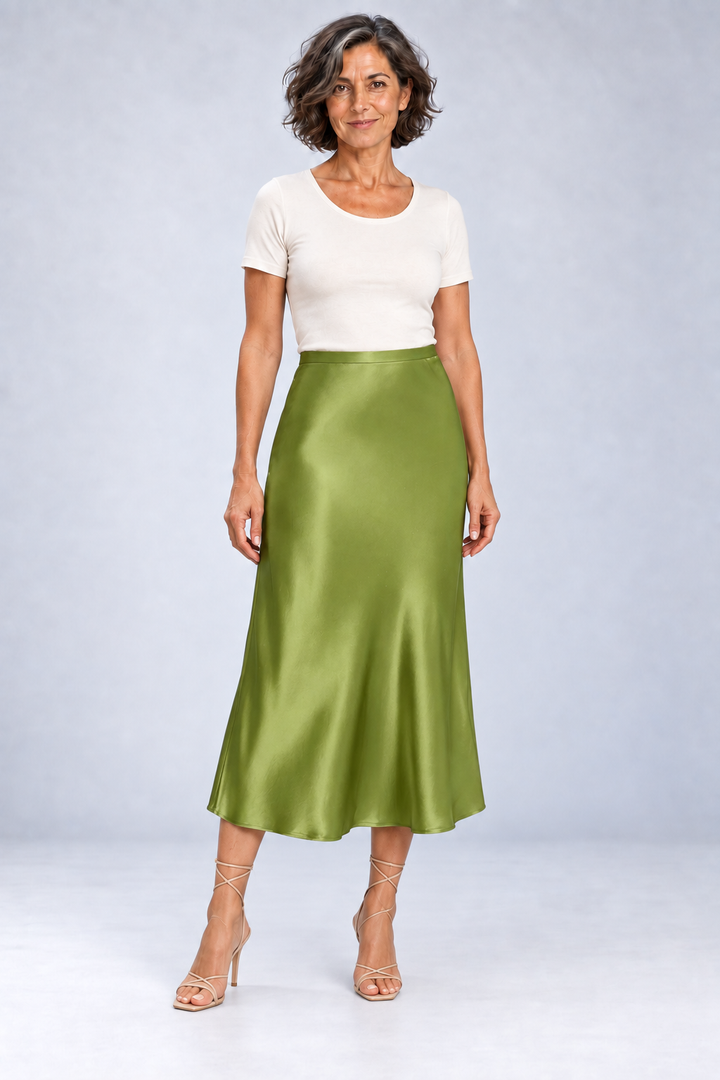 Maxine - Shimmer High Waist Midi Skirt