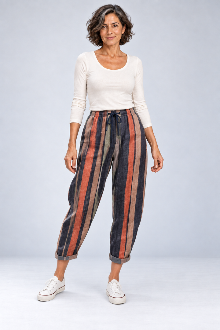 Everleigh - Relaxed Linen-Blend High-Waist Pants