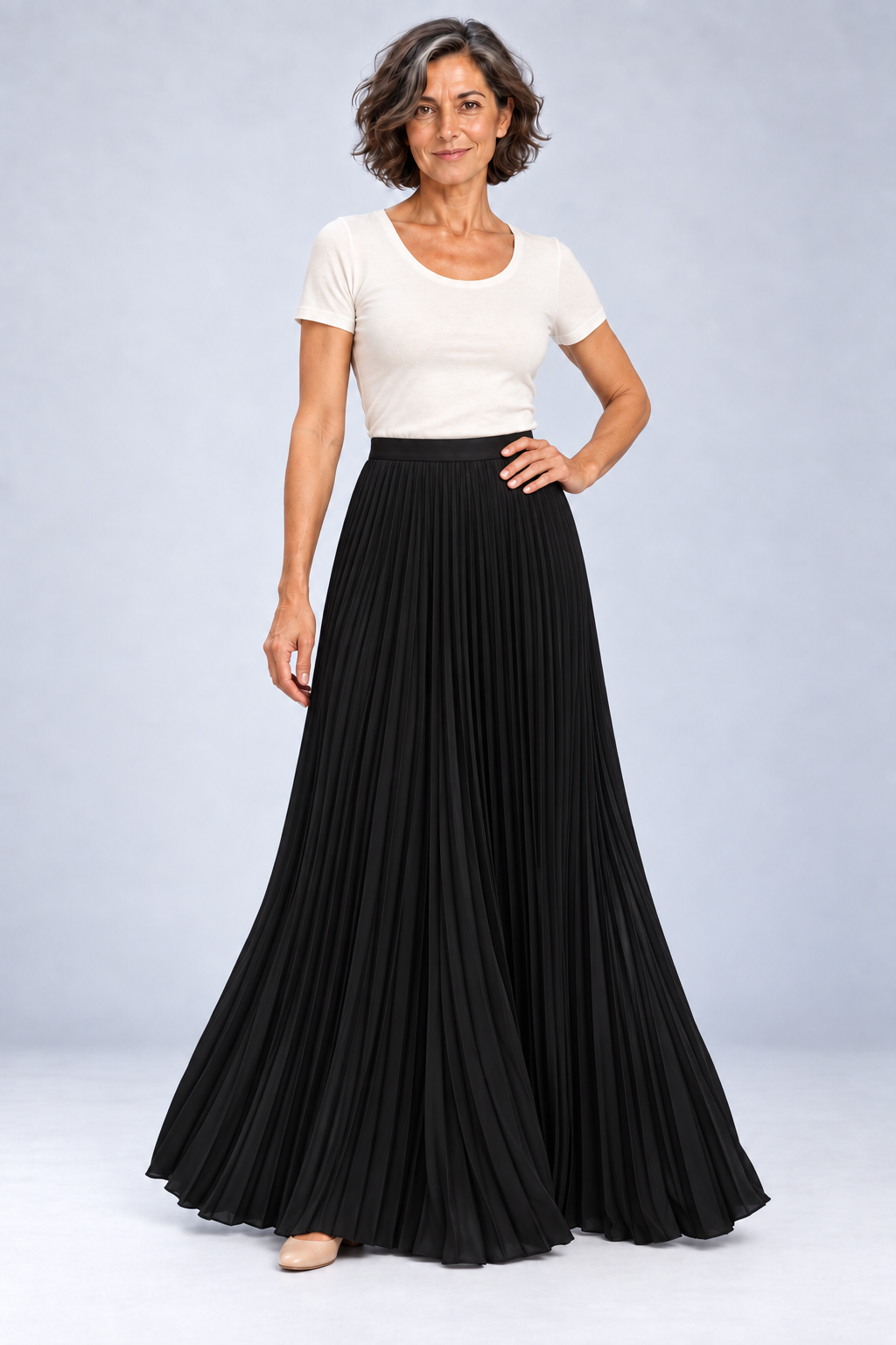 Charlotta - Pleated High Waist Maxi Skirt