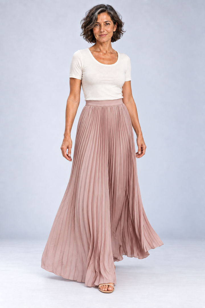 Charlotta - Pleated High Waist Maxi Skirt