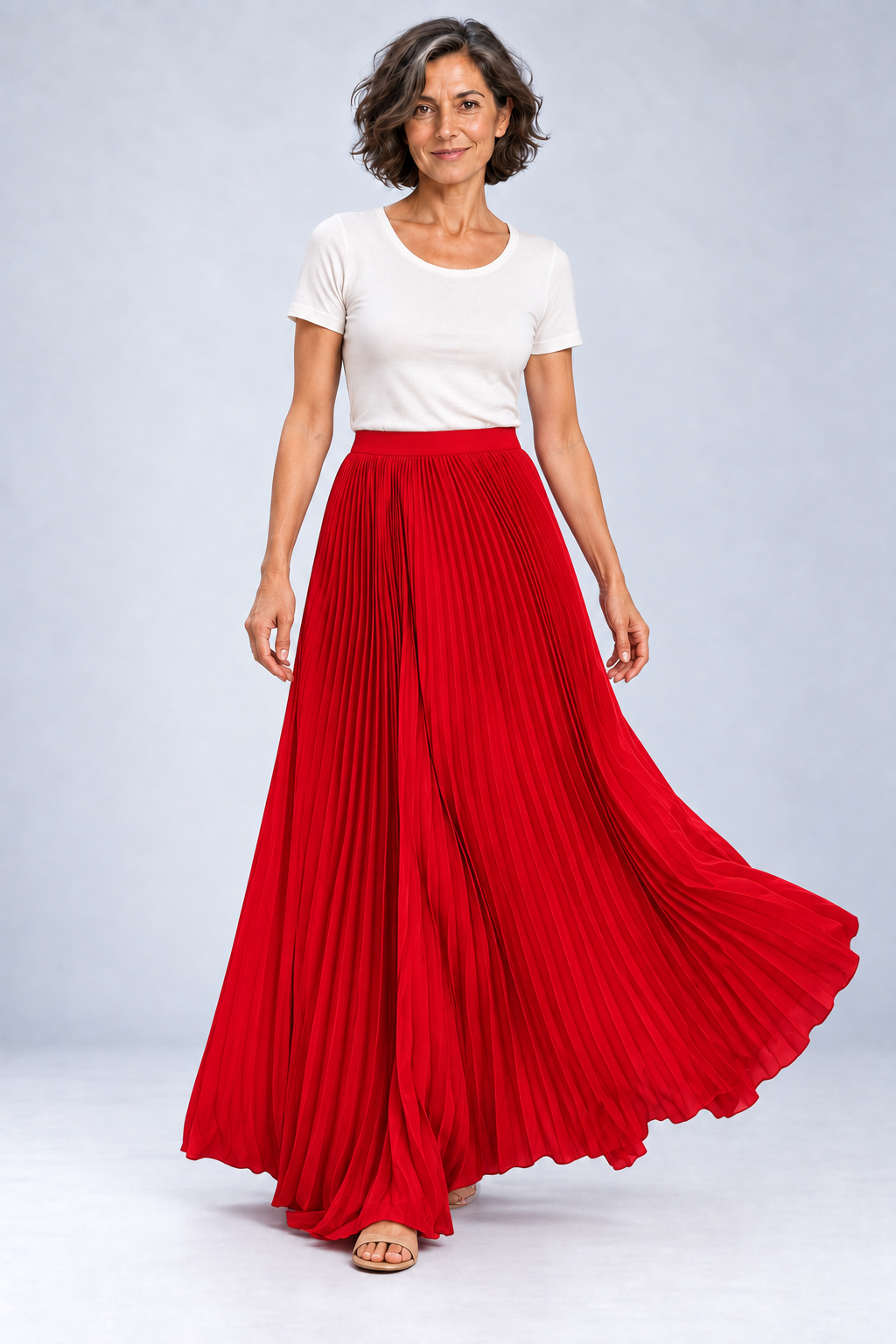 Charlotta - Pleated High Waist Maxi Skirt