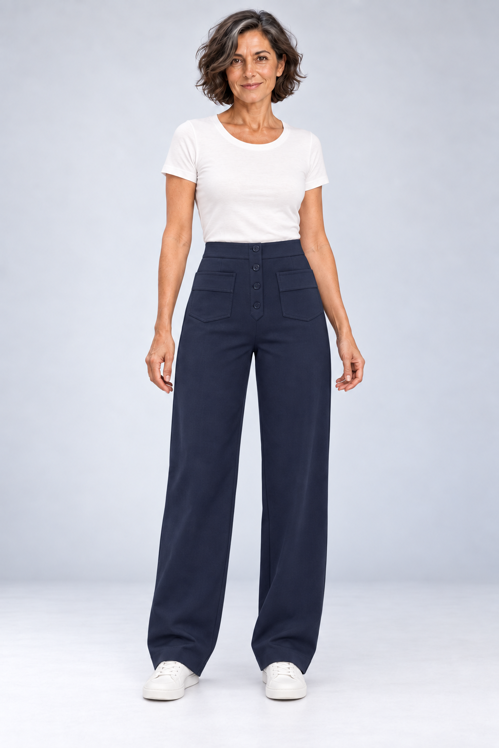 Halle - High-Waist Stretch Straight Pants