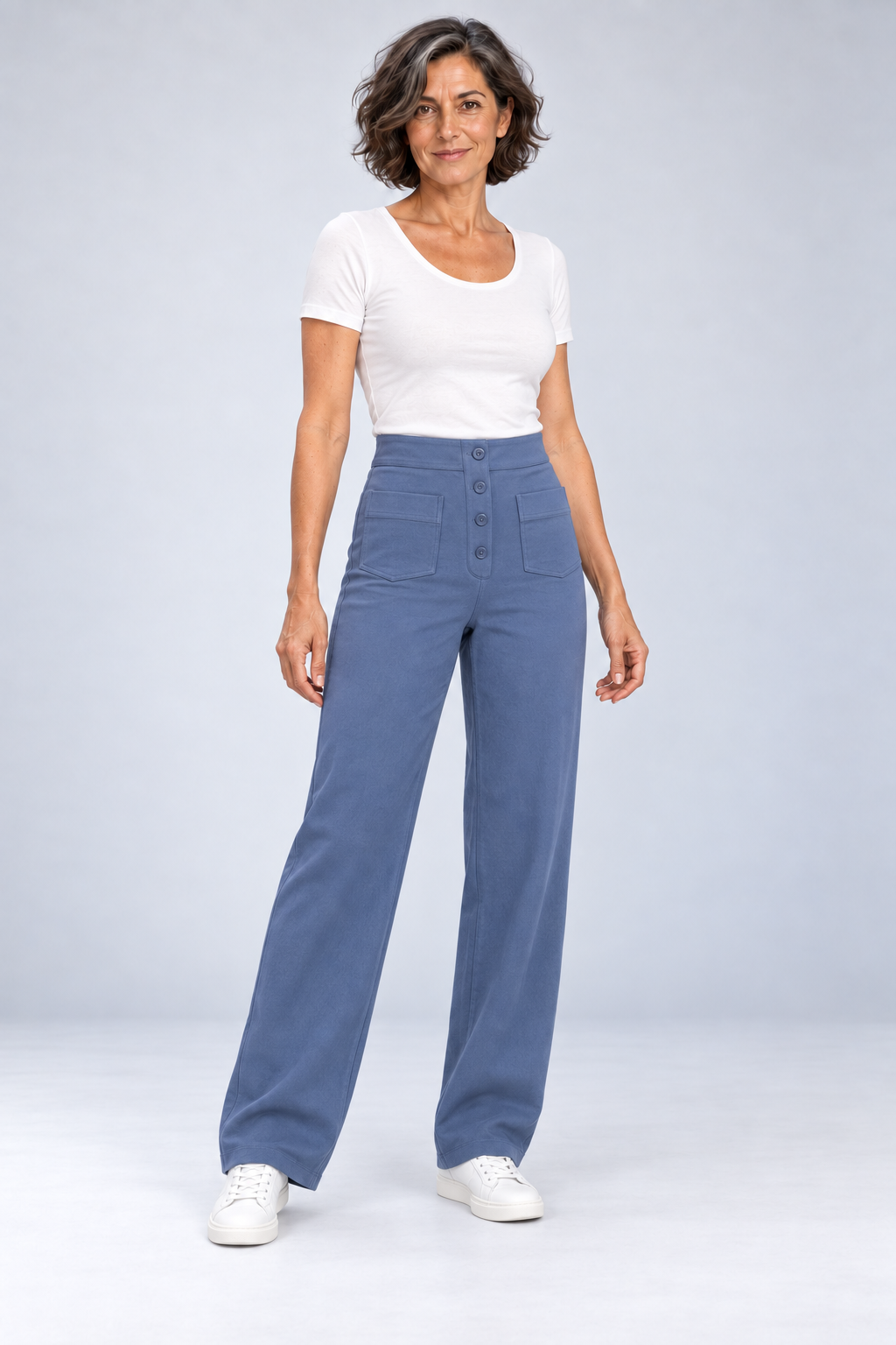 Halle - High-Waist Stretch Straight Pants