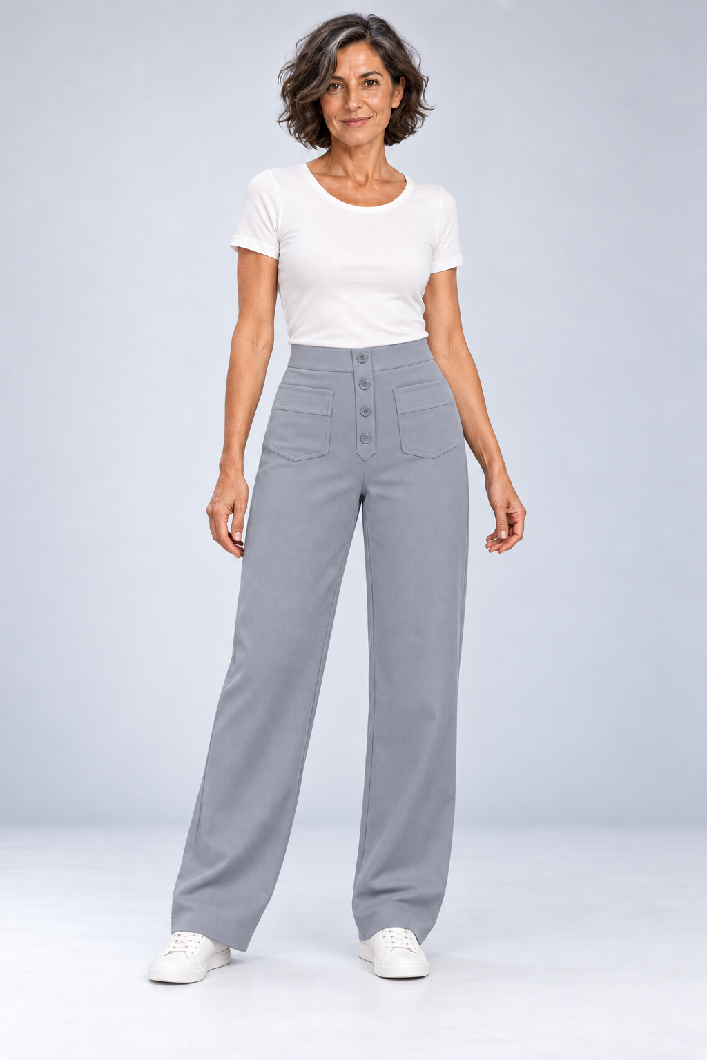 Halle - High-Waist Stretch Straight Pants
