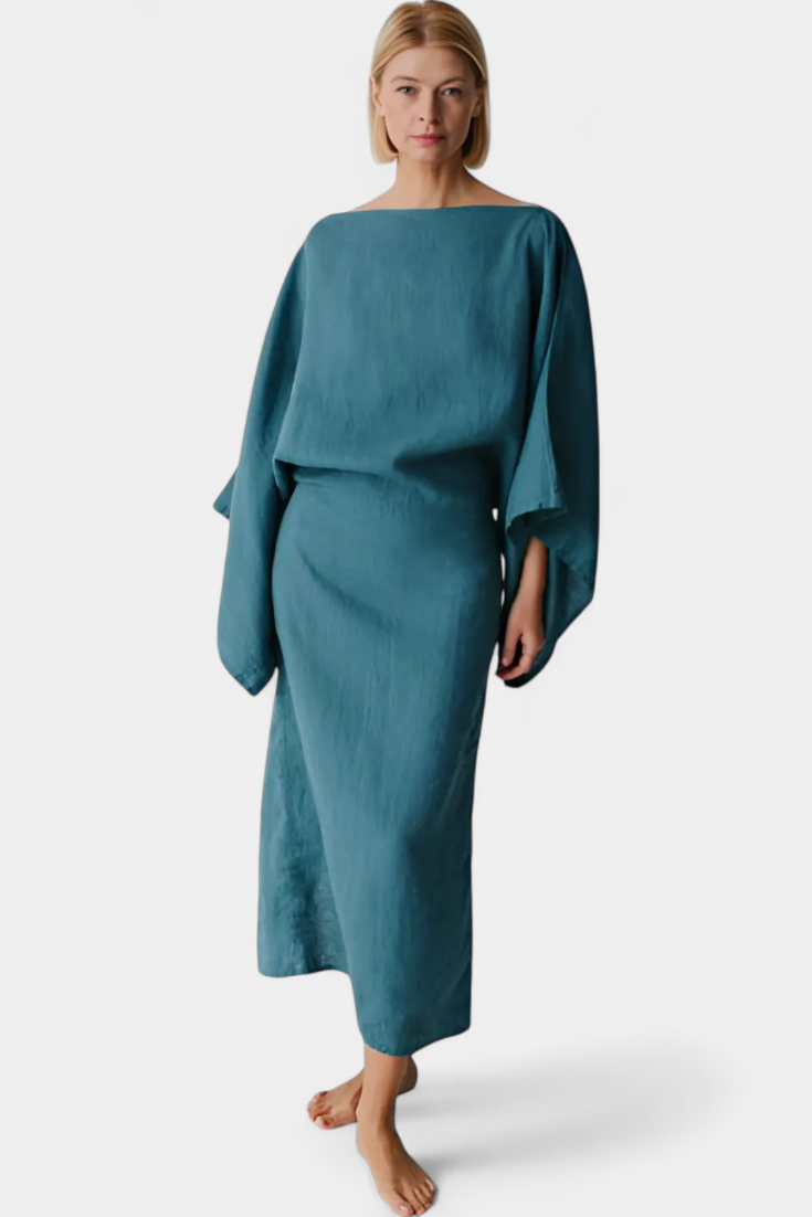 Marta - Linen Cotton Kimono Dress