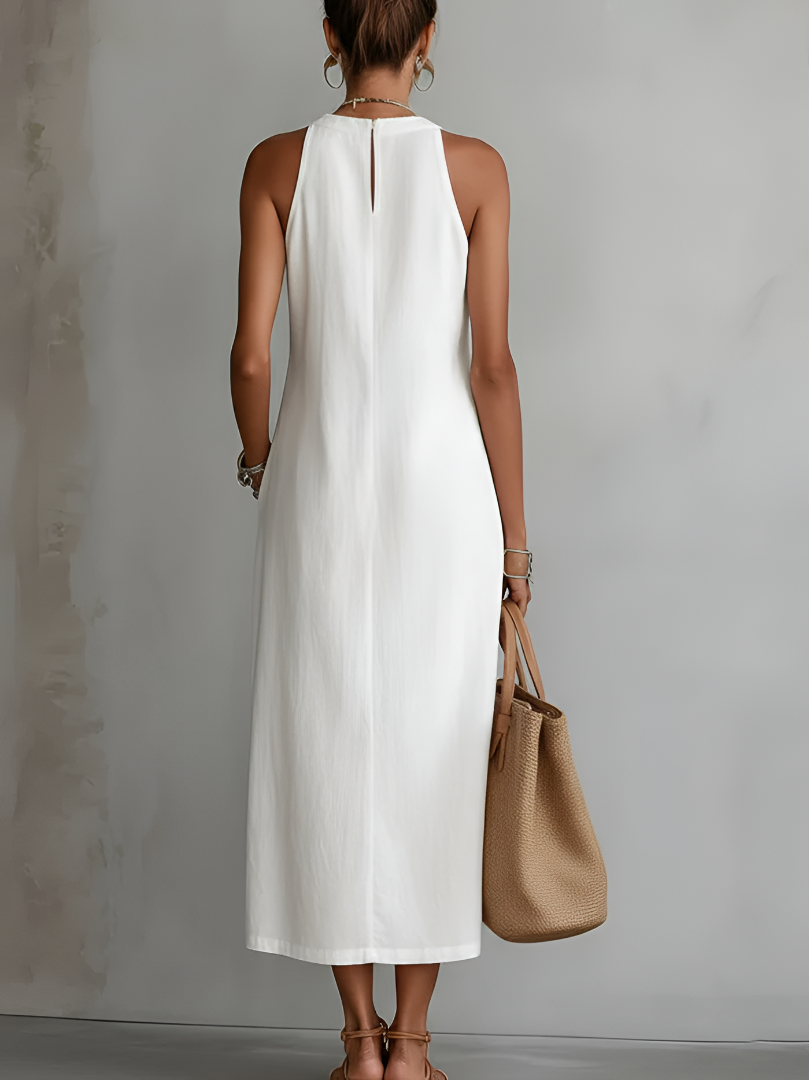 Marianne - Mandarin Collar Midi Dress