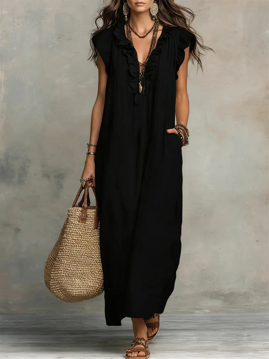 Cherilyn - Boho Linen Maxi Dress