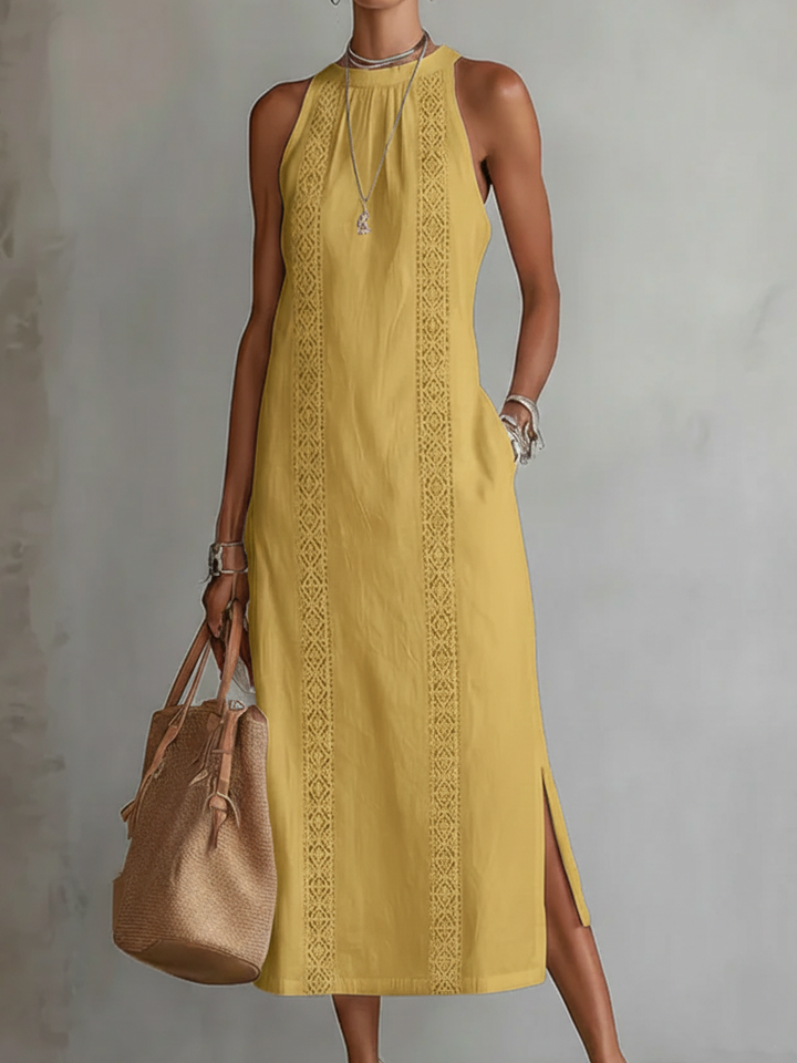 Marianne - Mandarin Collar Midi Dress