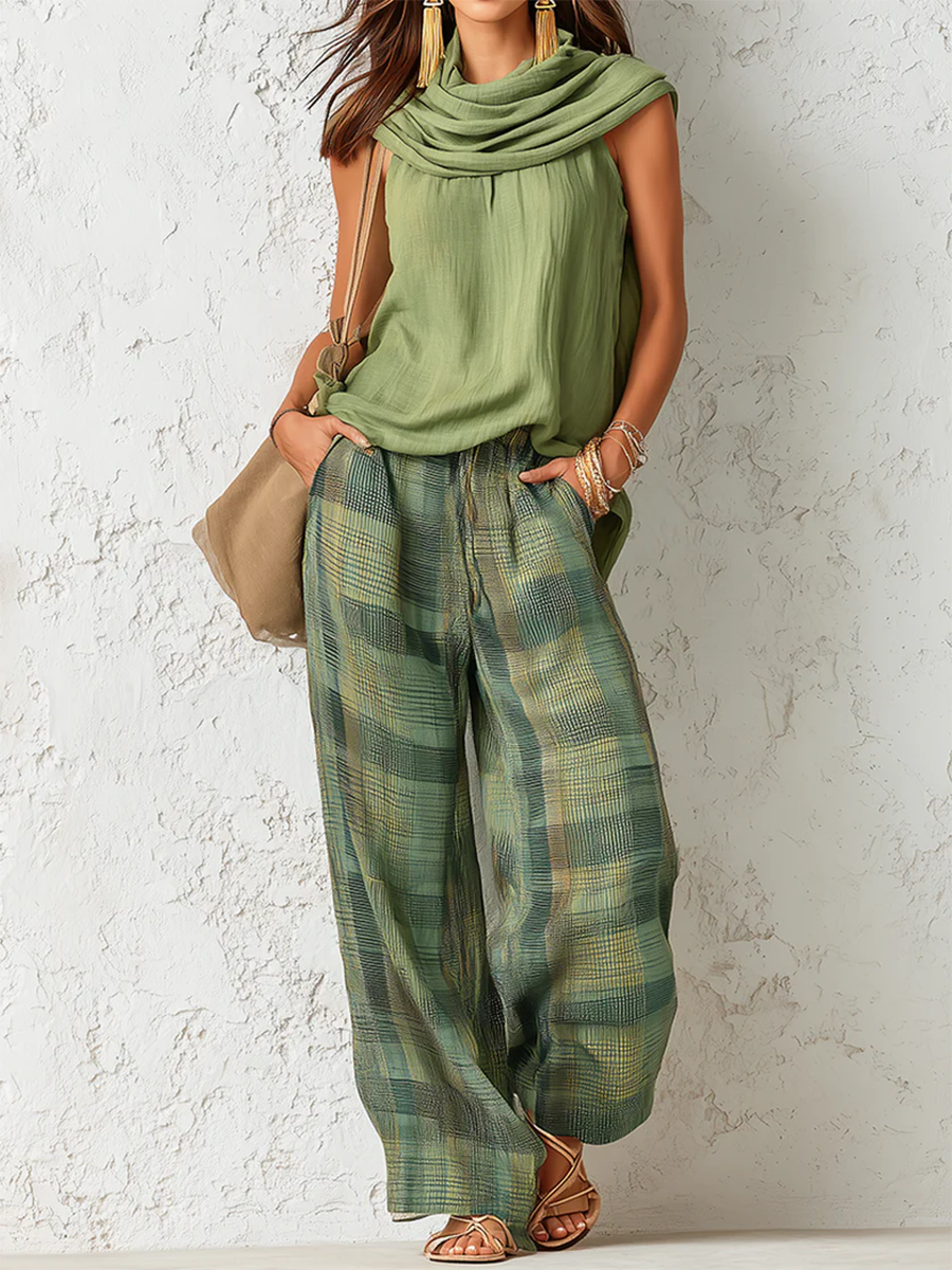 Emogene - Green Wide-Leg Matching Set