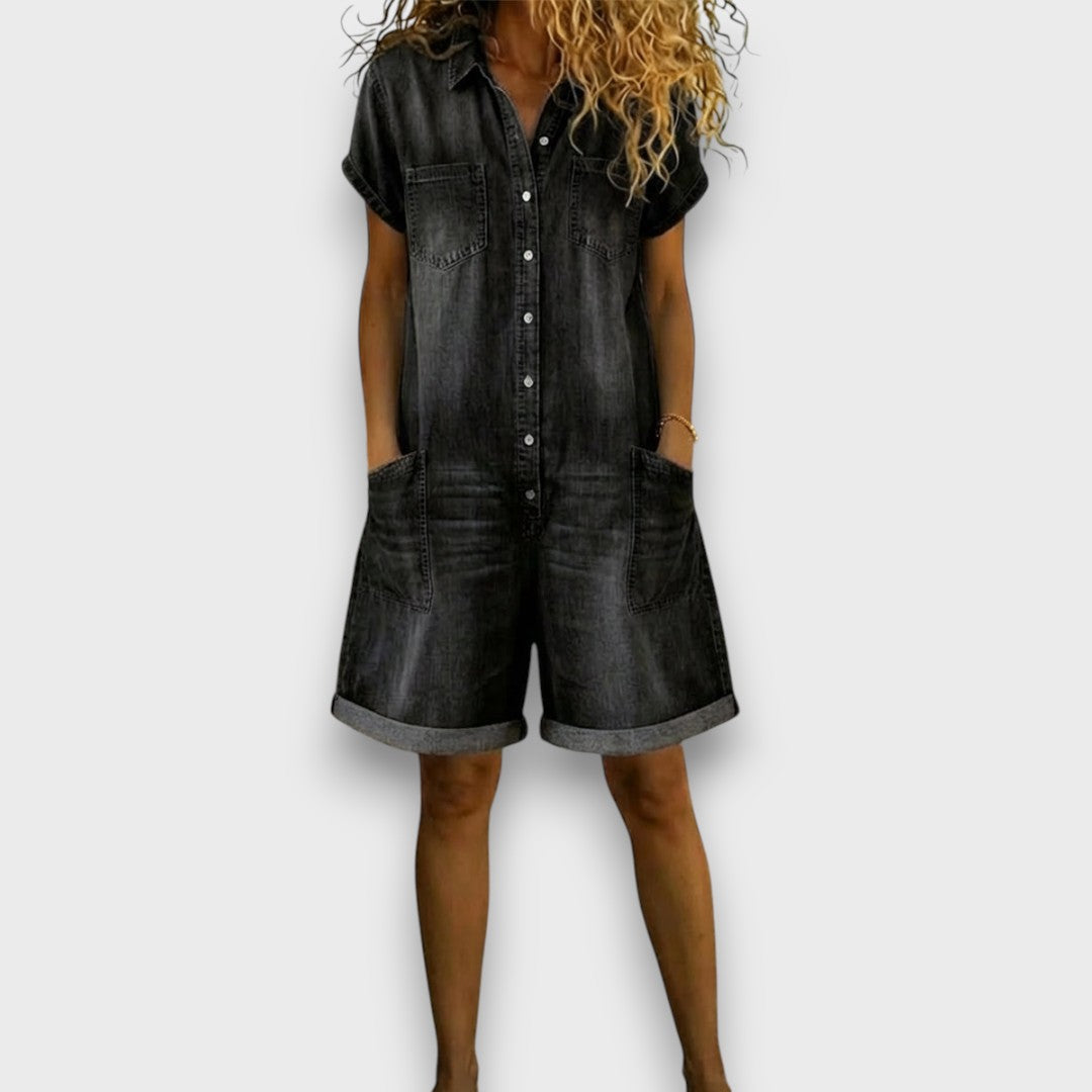 Martha - Denim Shirt and Casual Shorts Set