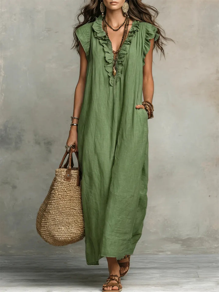 Cherilyn - Boho Linen Maxi Dress