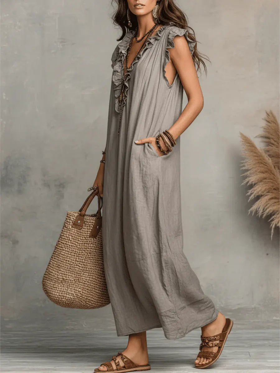 Cherilyn - Boho Linen Maxi Dress