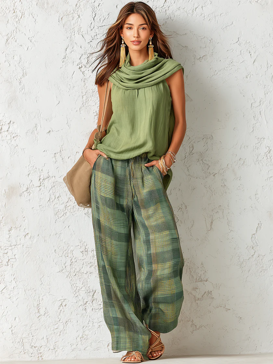 Emogene - Green Wide-Leg Matching Set