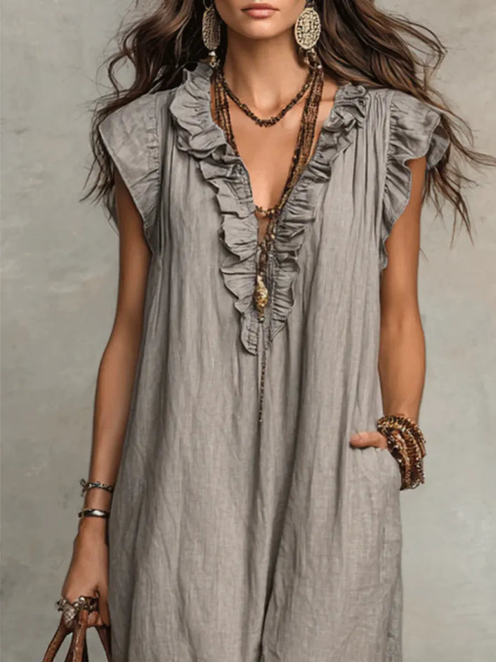 Cherilyn - Boho Linen Maxi Dress