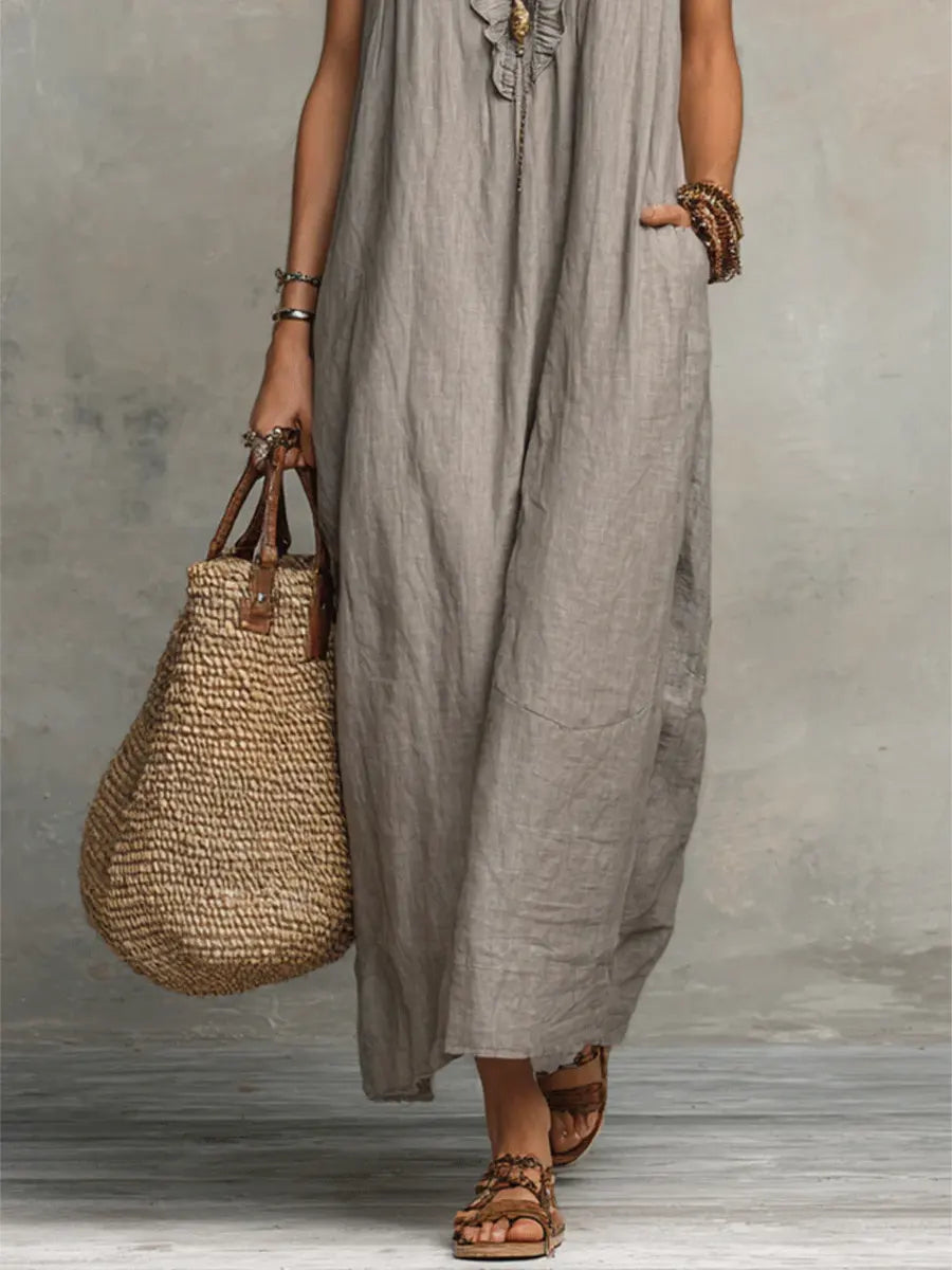 Cherilyn - Boho Linen Maxi Dress