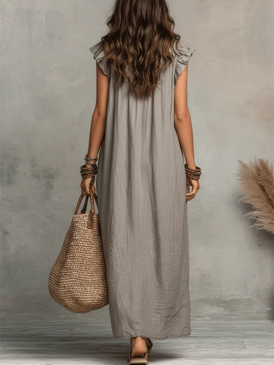 Cherilyn - Boho Linen Maxi Dress