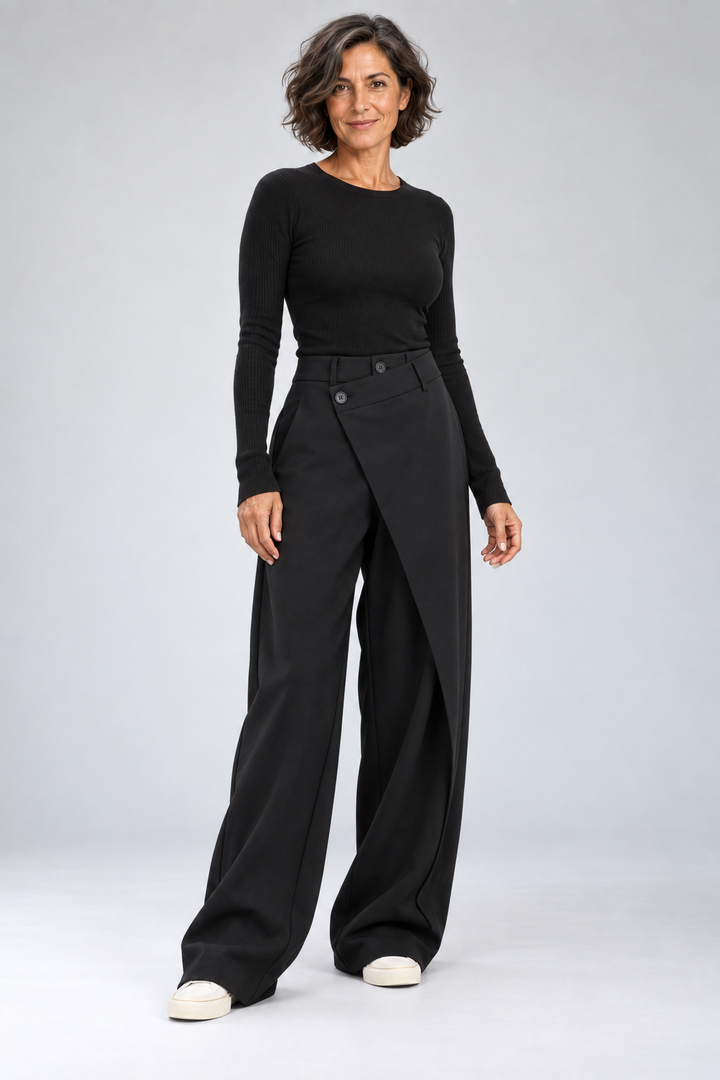 Saige - Wrap-Waist Straight Pants