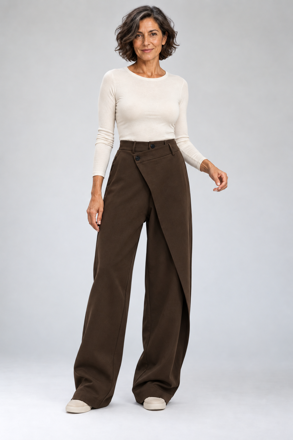 Saige - Wrap-Waist Straight Pants