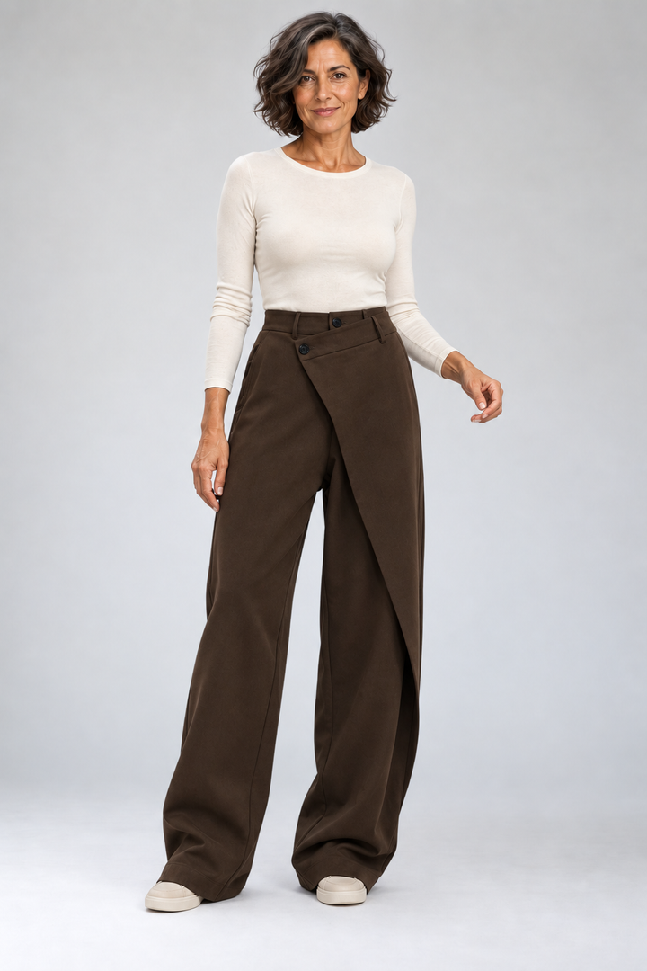 Saige - Wrap-Waist Straight Pants