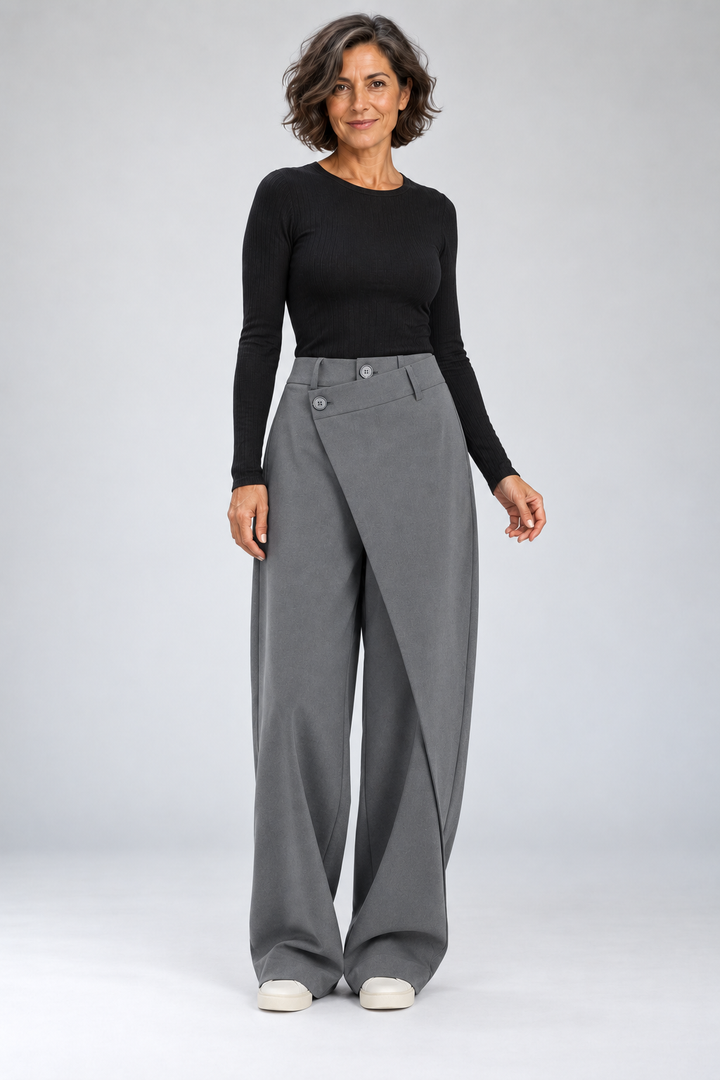 Saige - Wrap-Waist Straight Pants