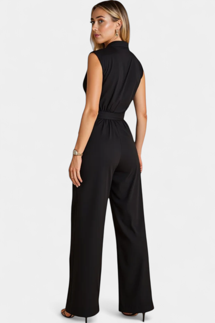 Audrina - Sleeveless Flared Jumpsuit