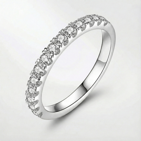 Anello nuziale con moissanite