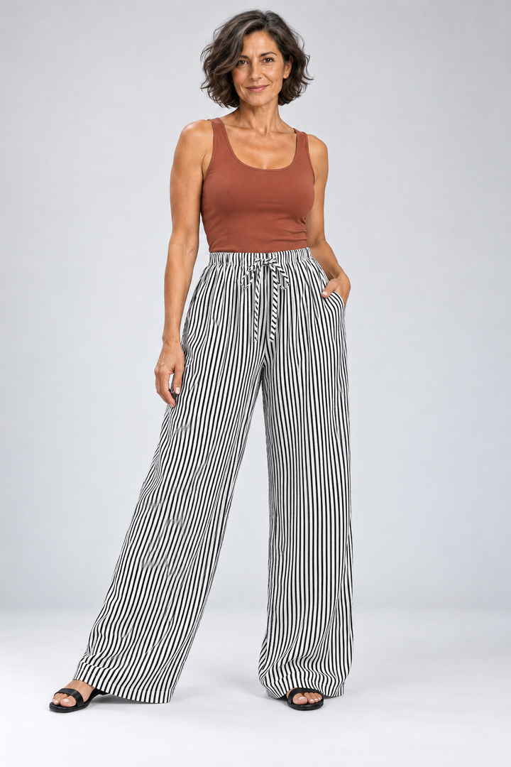 Deanna - Striped Lightweight Overalls