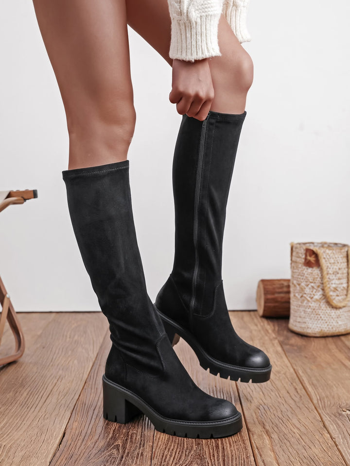 Maren - Heeled Tall Boots with Contoured Sole