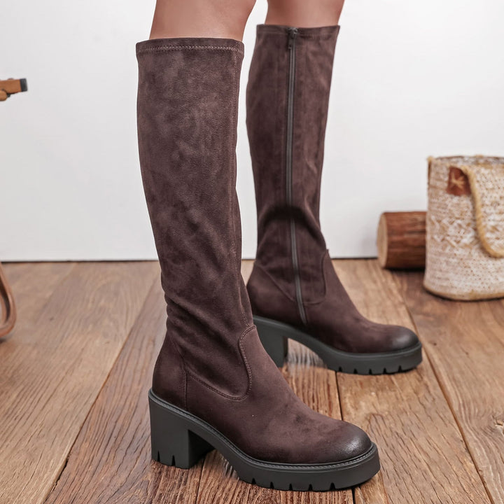Maren - Heeled Tall Boots with Contoured Sole
